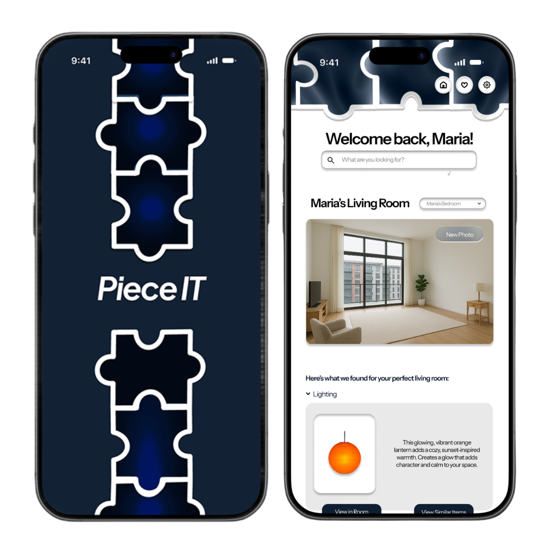 iPhone mockups of UI concept, PieceIT